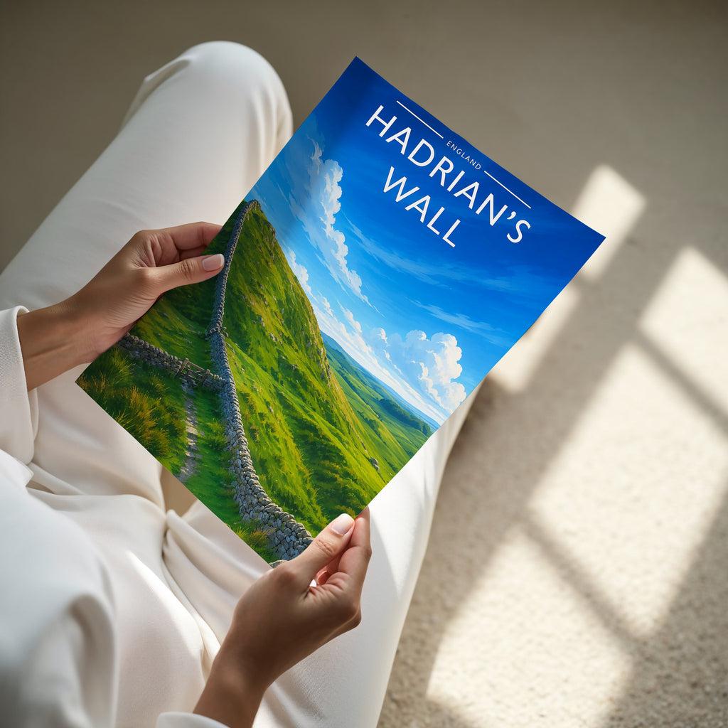 Hadrian's Wall #2 Travel Poster - A4 print in hand