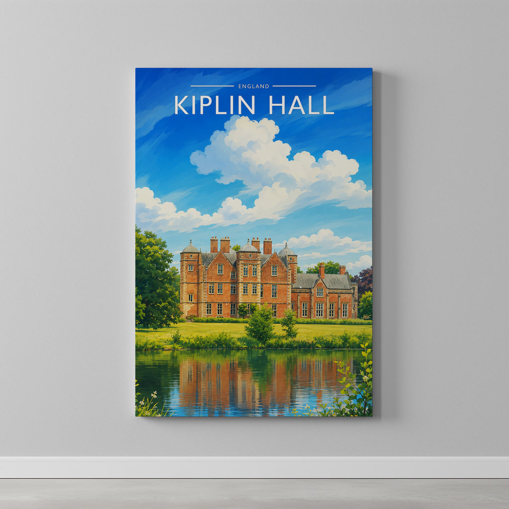 Kiplin Hall #2 Travel Poster as a gallery-wrapped canvas on a plain wall