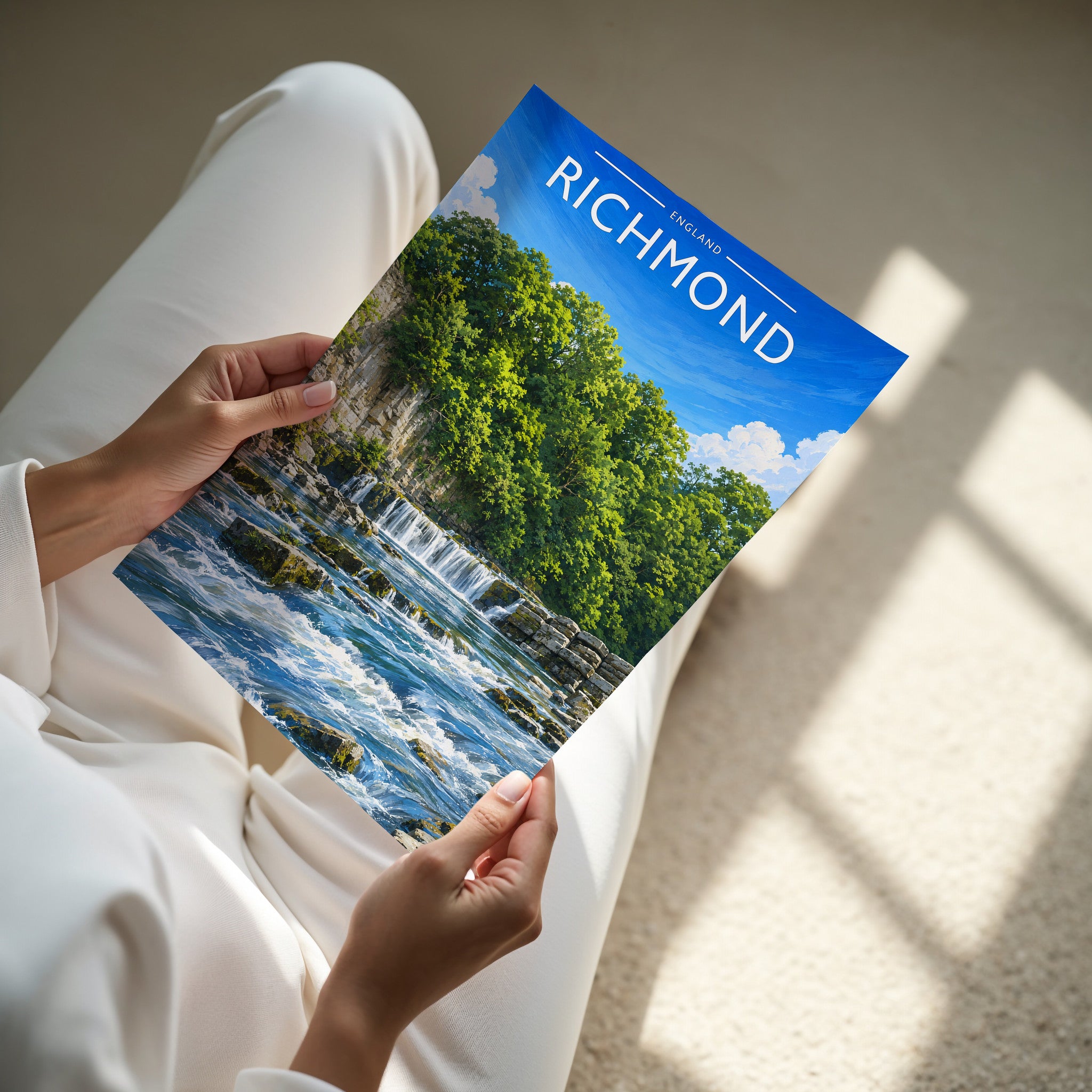 Richmond #4 Travel Poster - A4 print in hand