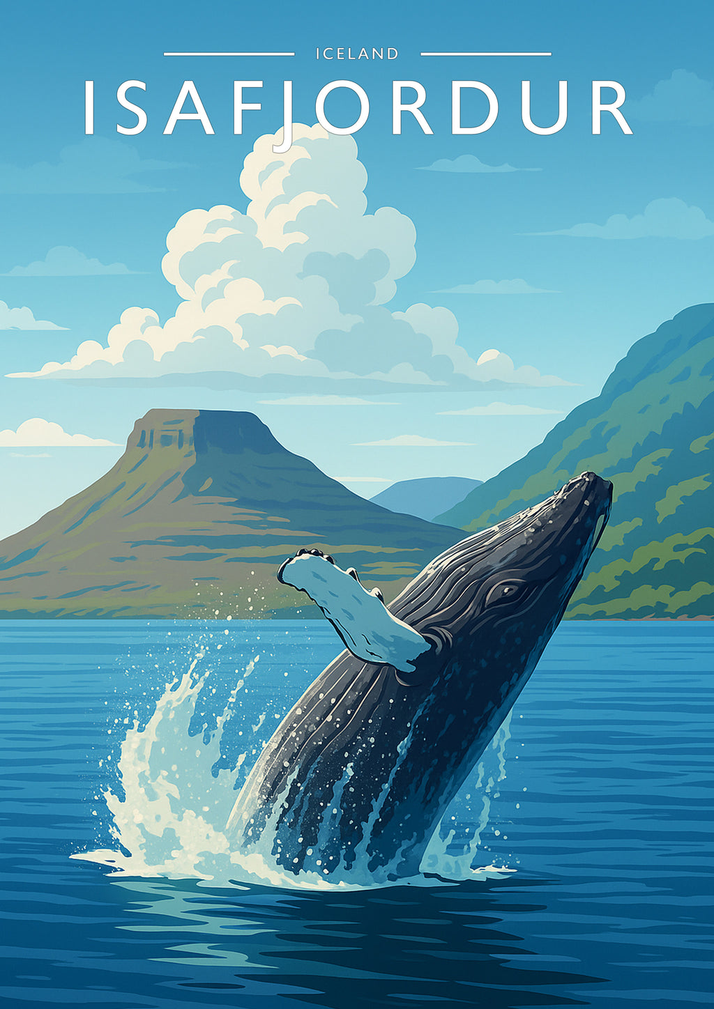 Isafjordur Travel Poster - A4 travel poster print
