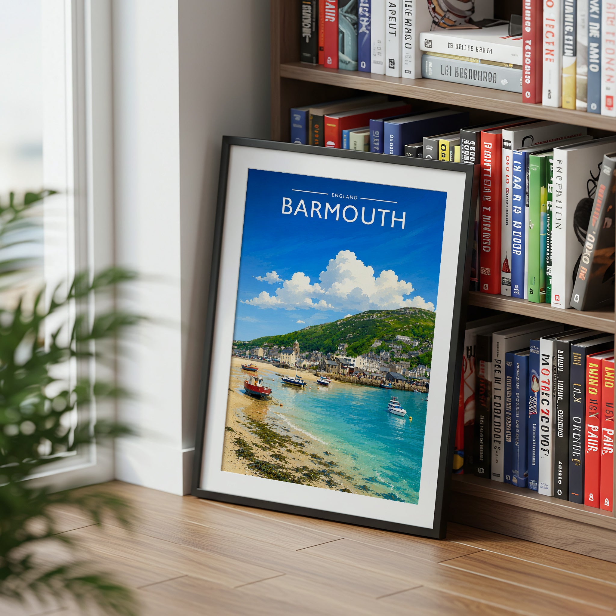 Barmouth #2 Travel Poster mounted in a black frame