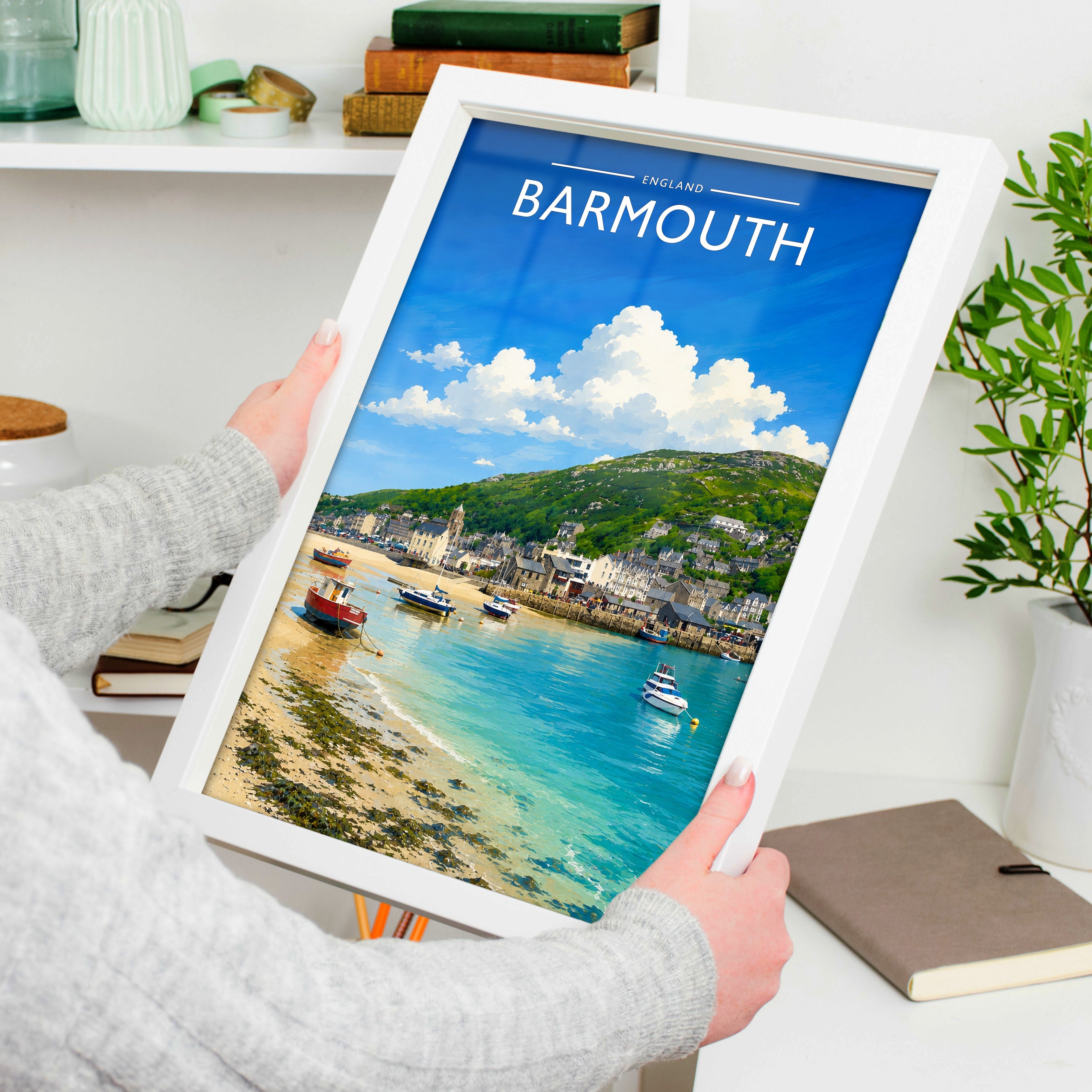 Barmouth #2 Travel Poster held in a white frame