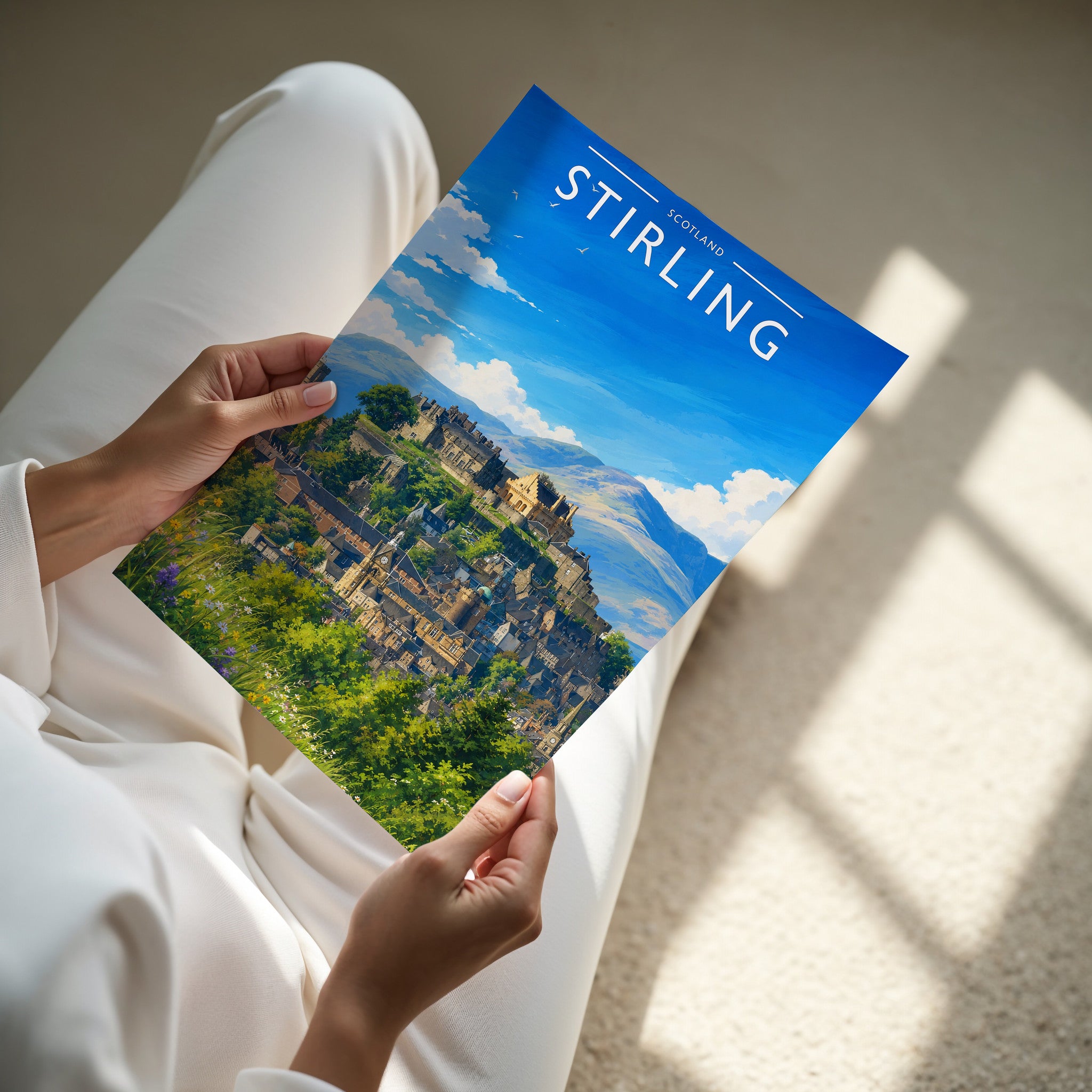 Stirling #3 Travel Poster - A4 print in hand