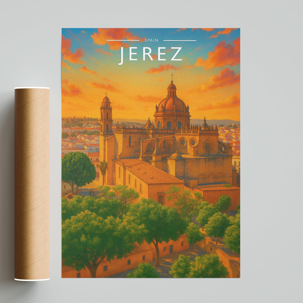 Jerez Travel Poster - fine art print with shipping tube