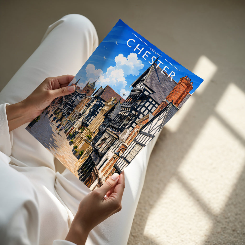 Chester #2 Travel Poster - A4 print in hand