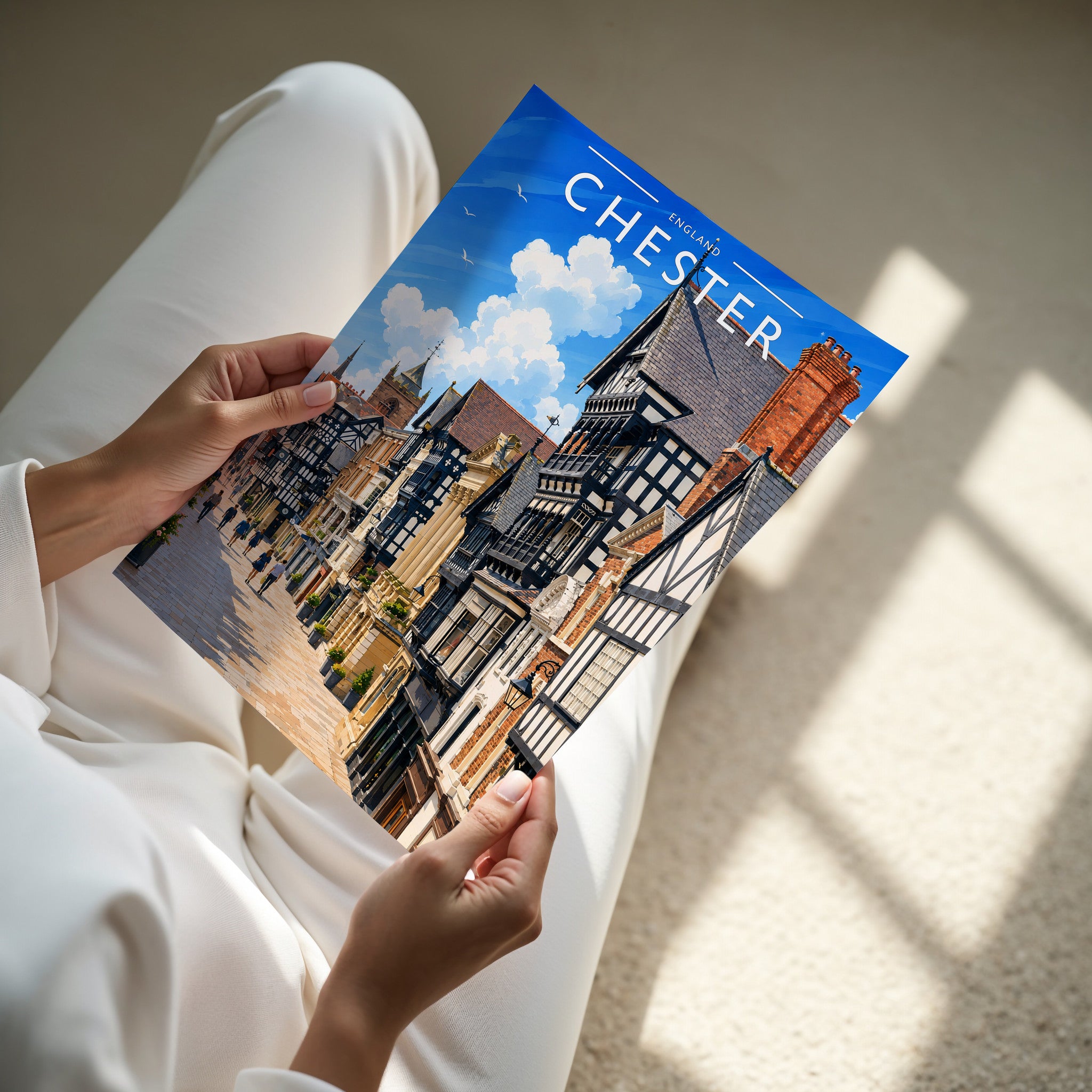 Chester #2 Travel Poster - A4 print in hand