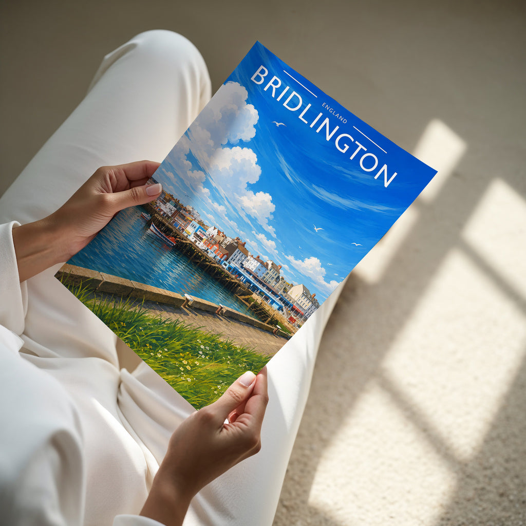 Bridlington Travel Poster - A4 print in hand