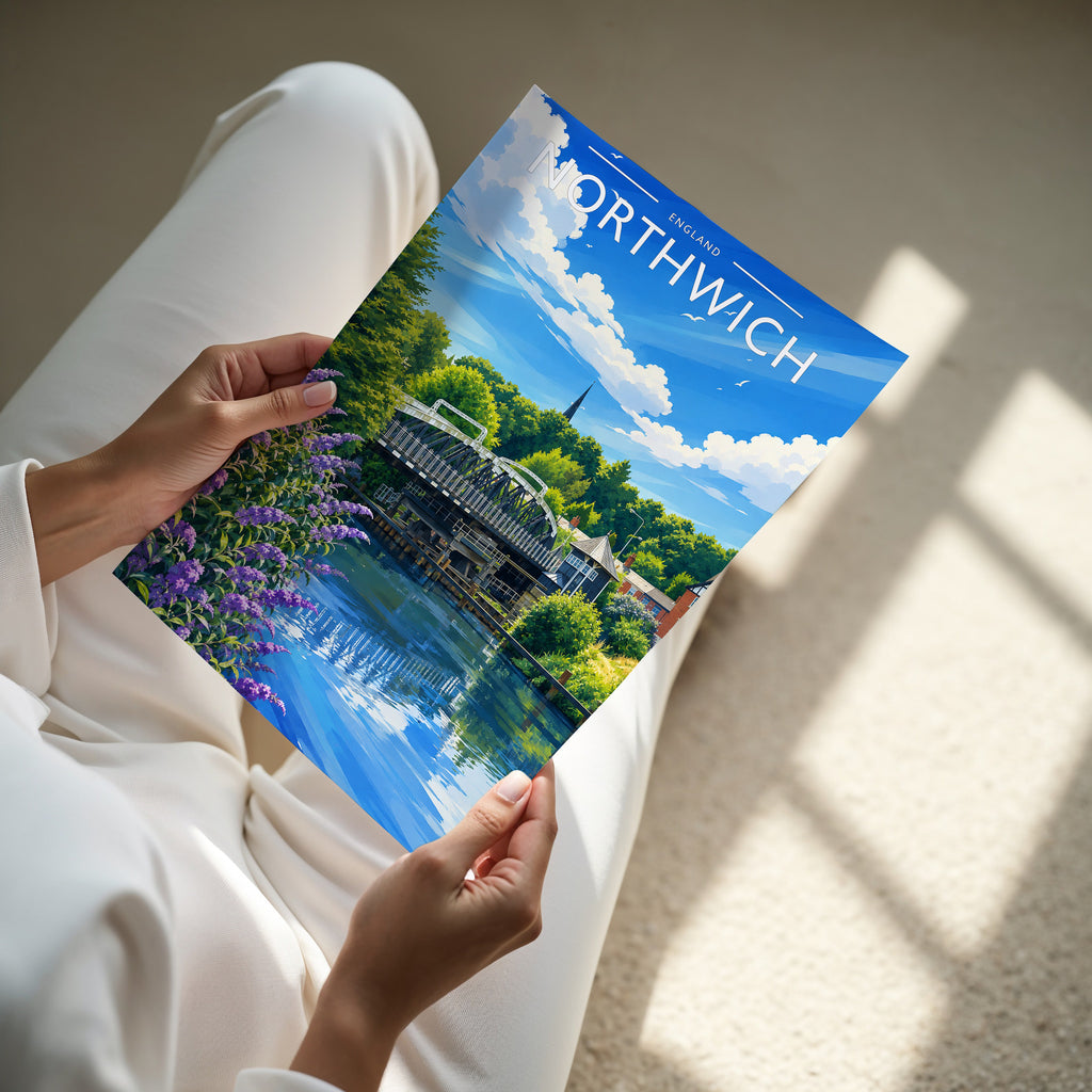 Northwich Travel Poster - A4 print in hand
