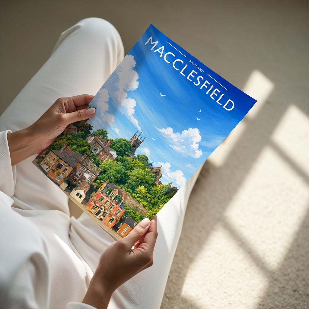 Macclesfield #2 Travel Poster - A4 print in hand