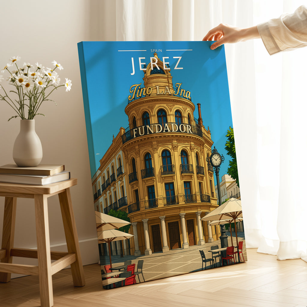 Jerez #2 Travel Poster as a gallery-wrapped canvas