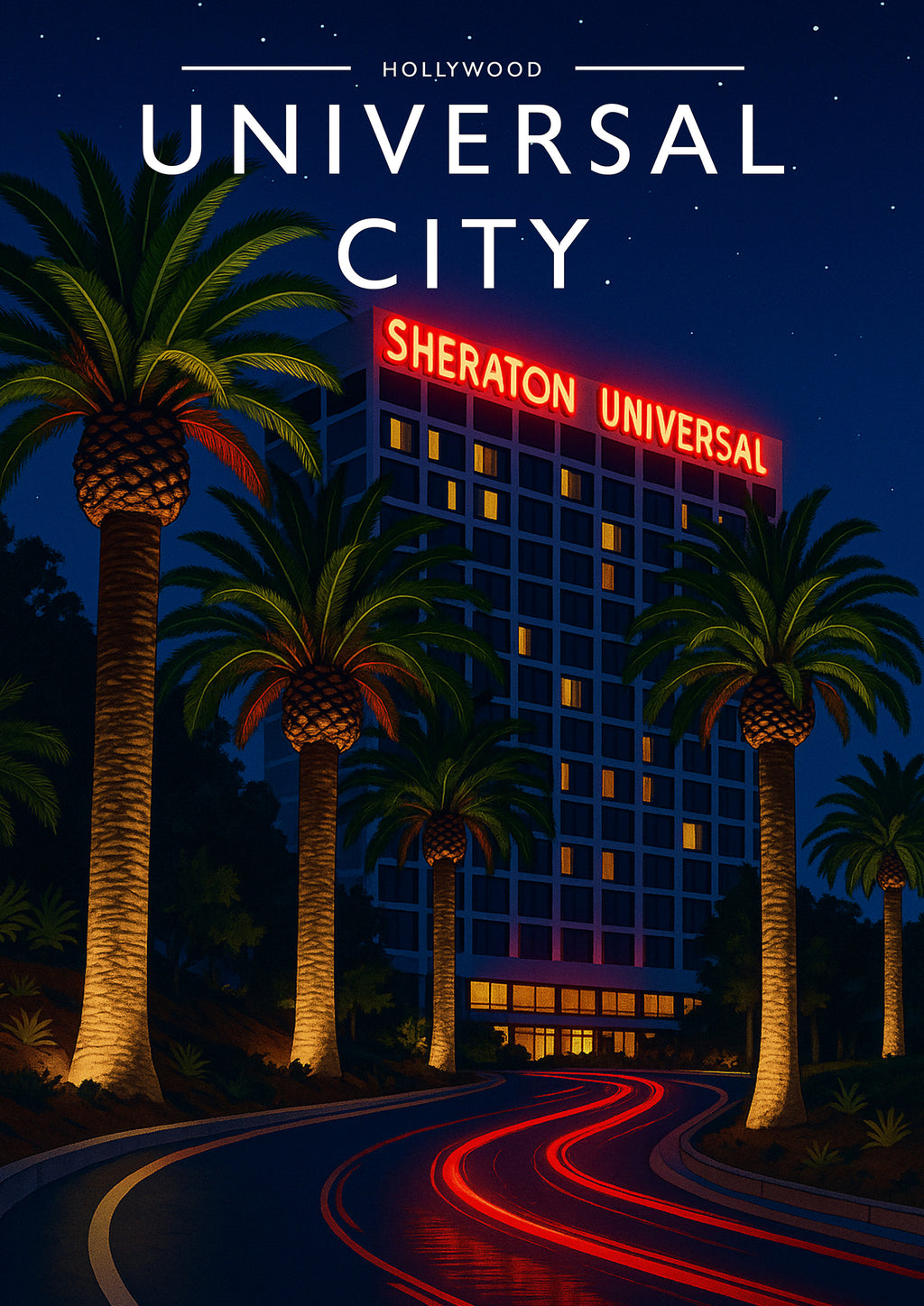Universal City Travel Poster - A4 travel poster print