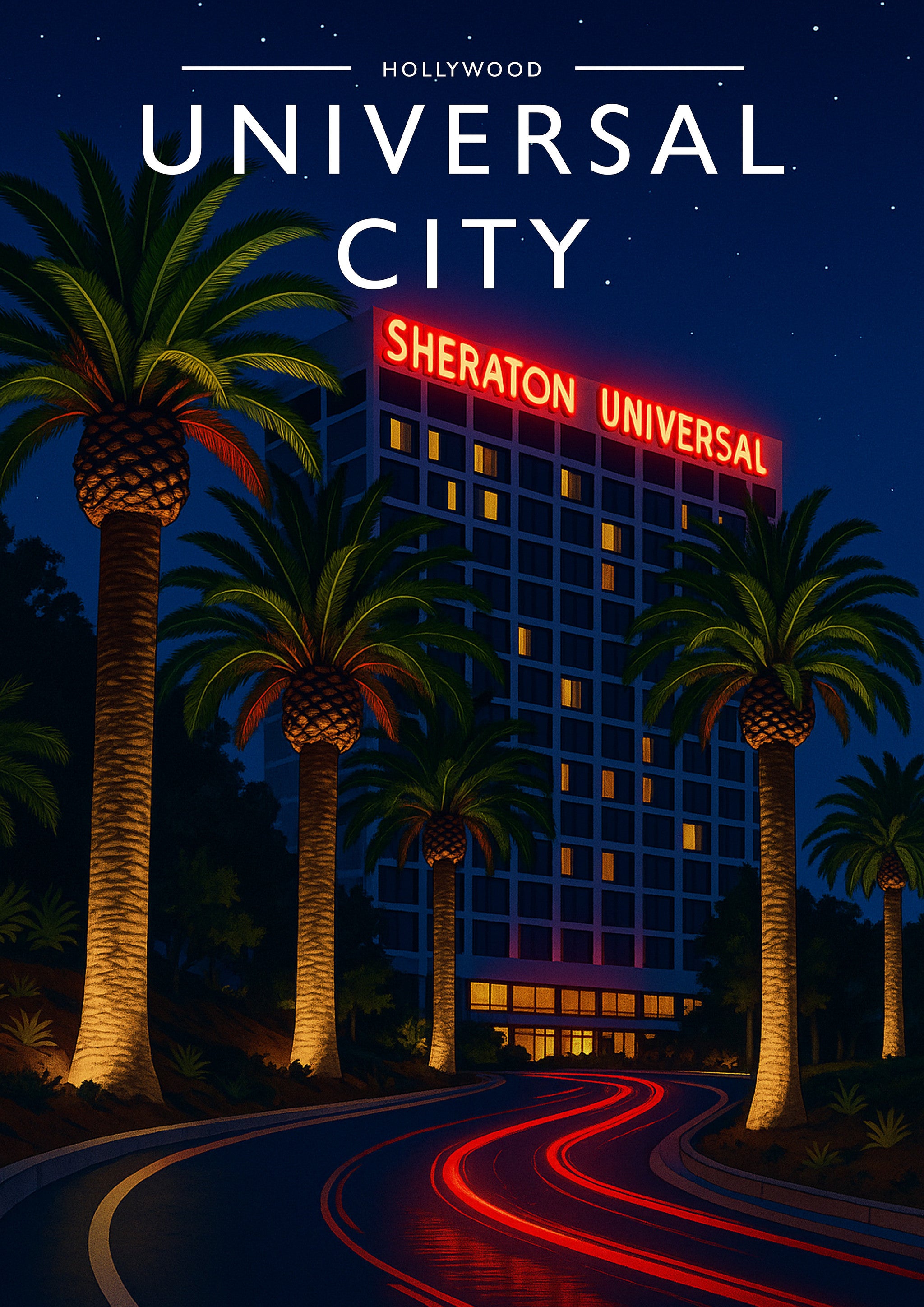 Universal City Travel Poster - A4 travel poster print