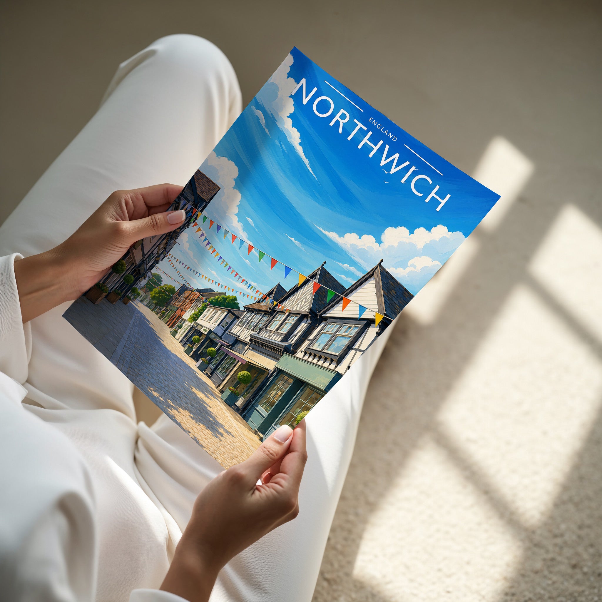 Northwich #2 Travel Poster - A4 print in hand