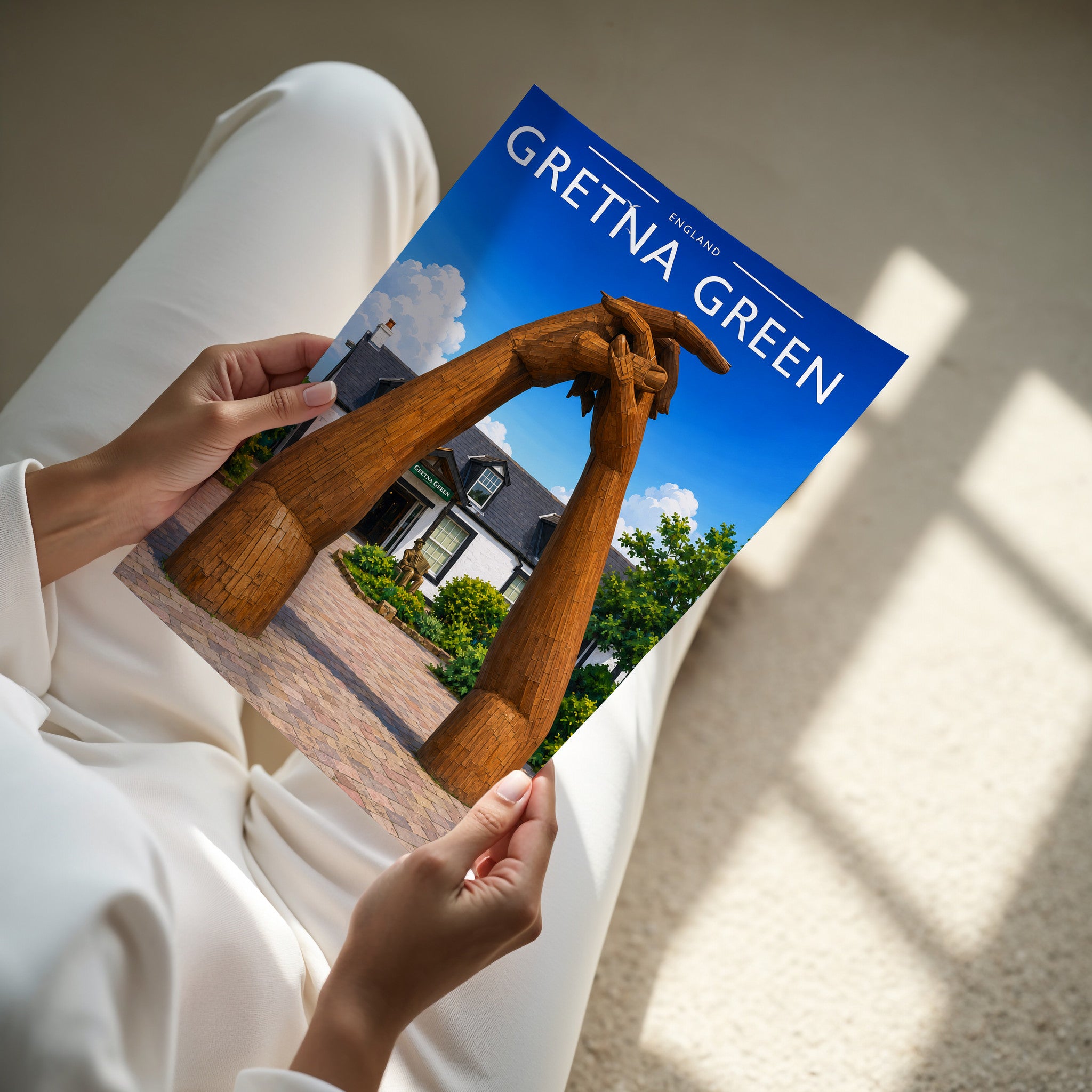 Gretna Green Travel Poster - A4 print in hand