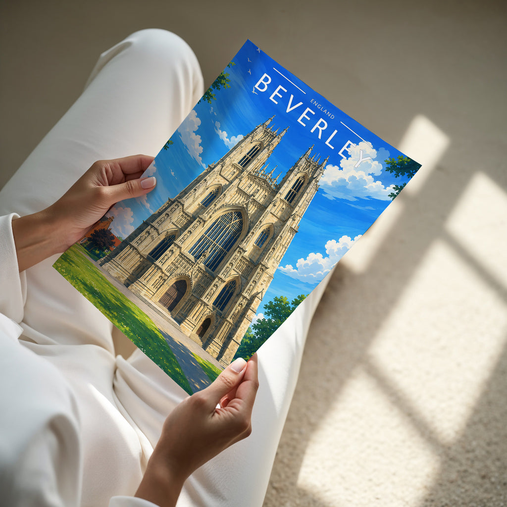 Beverley #4 Travel Poster - A4 print in hand