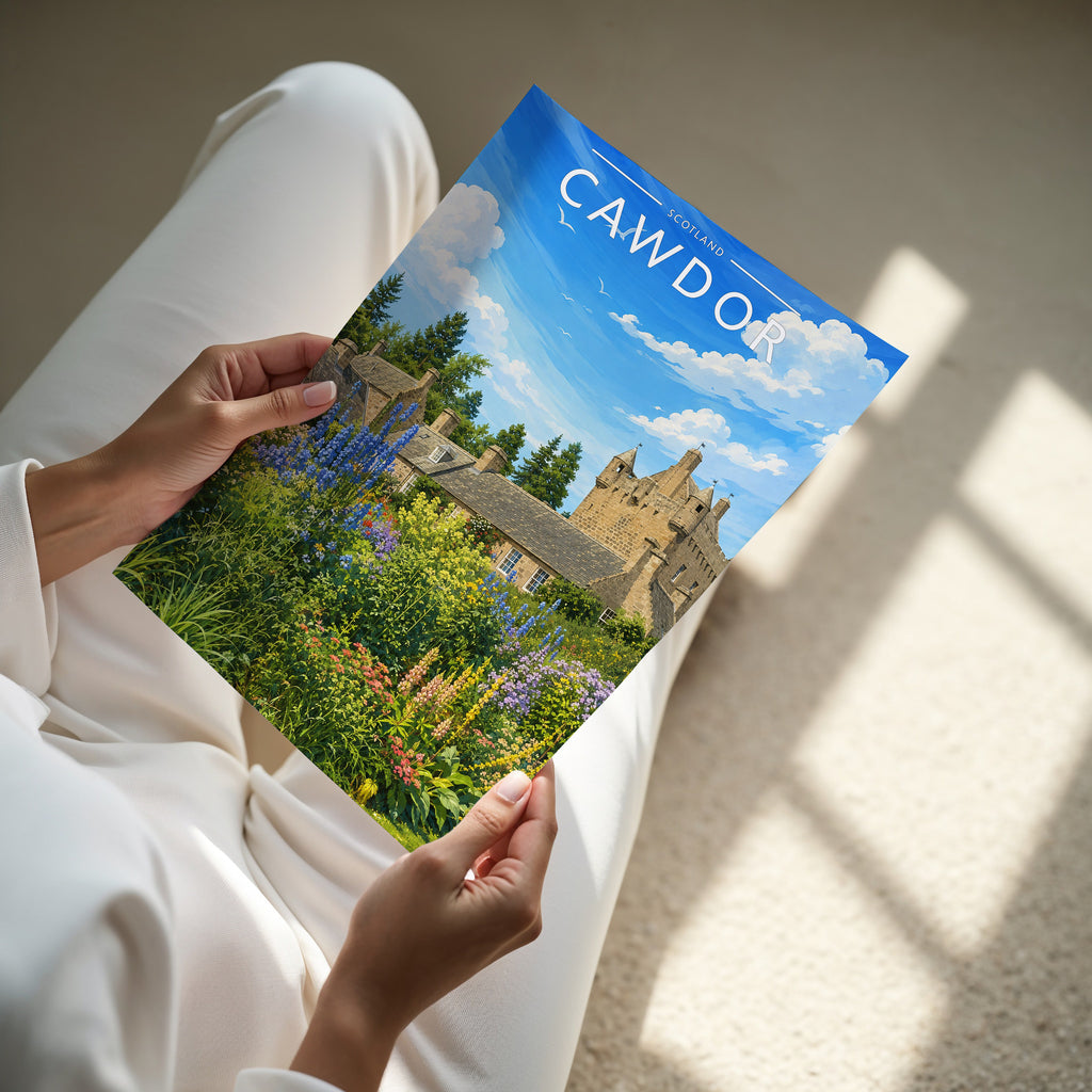 Cawdor Travel Poster - A4 print in hand