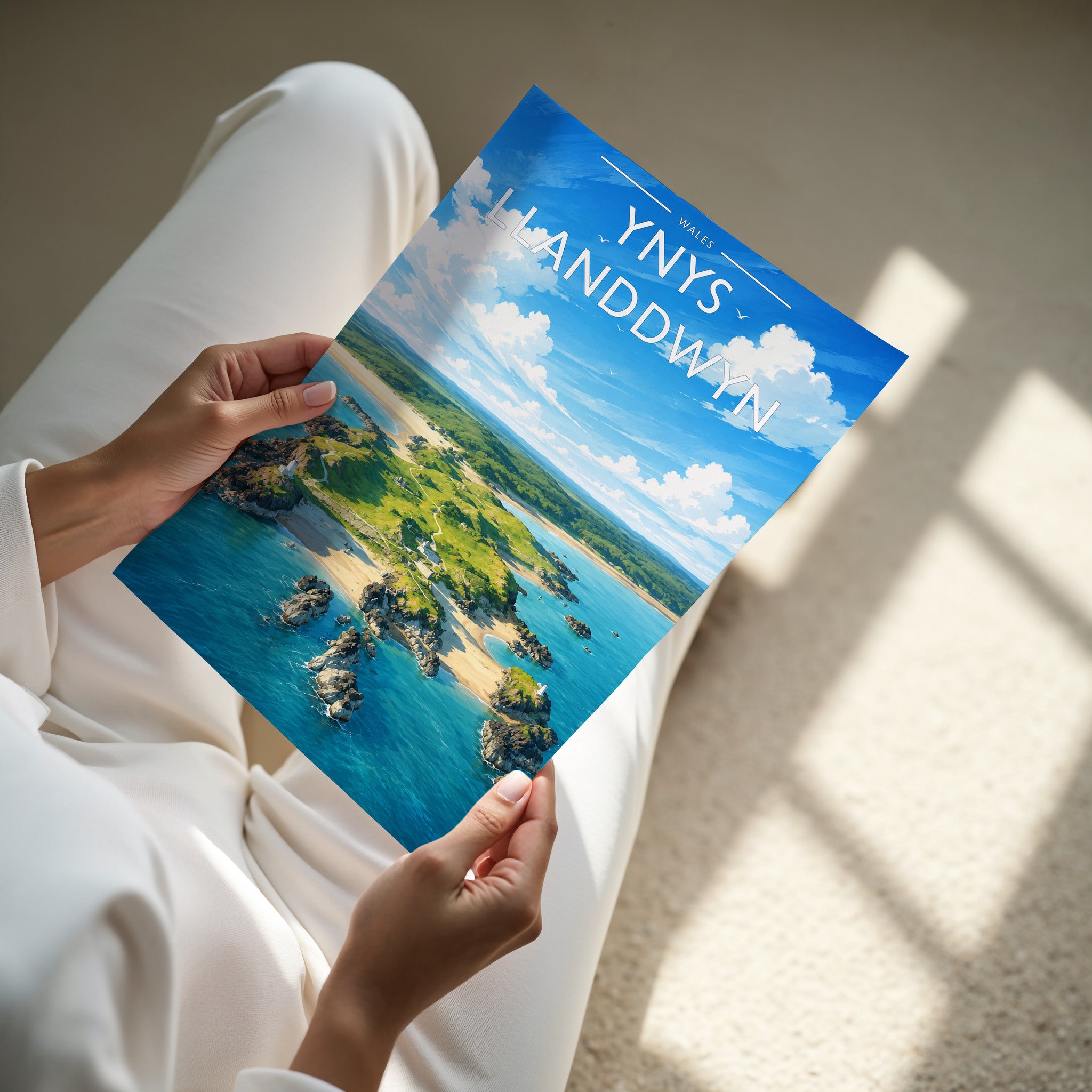 Ynys Llanddwyn #2 Travel Poster - A4 print in hand