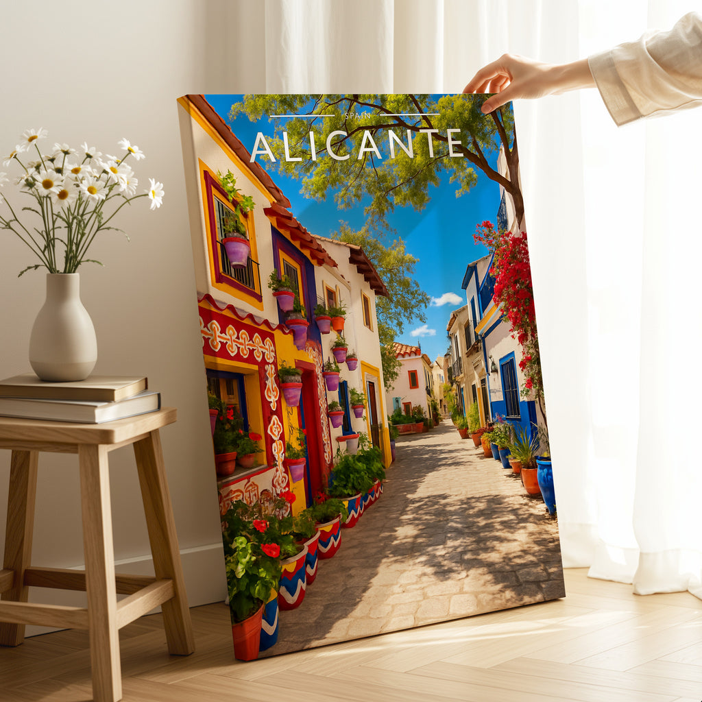 Alicante Travel Poster as a gallery-wrapped canvas