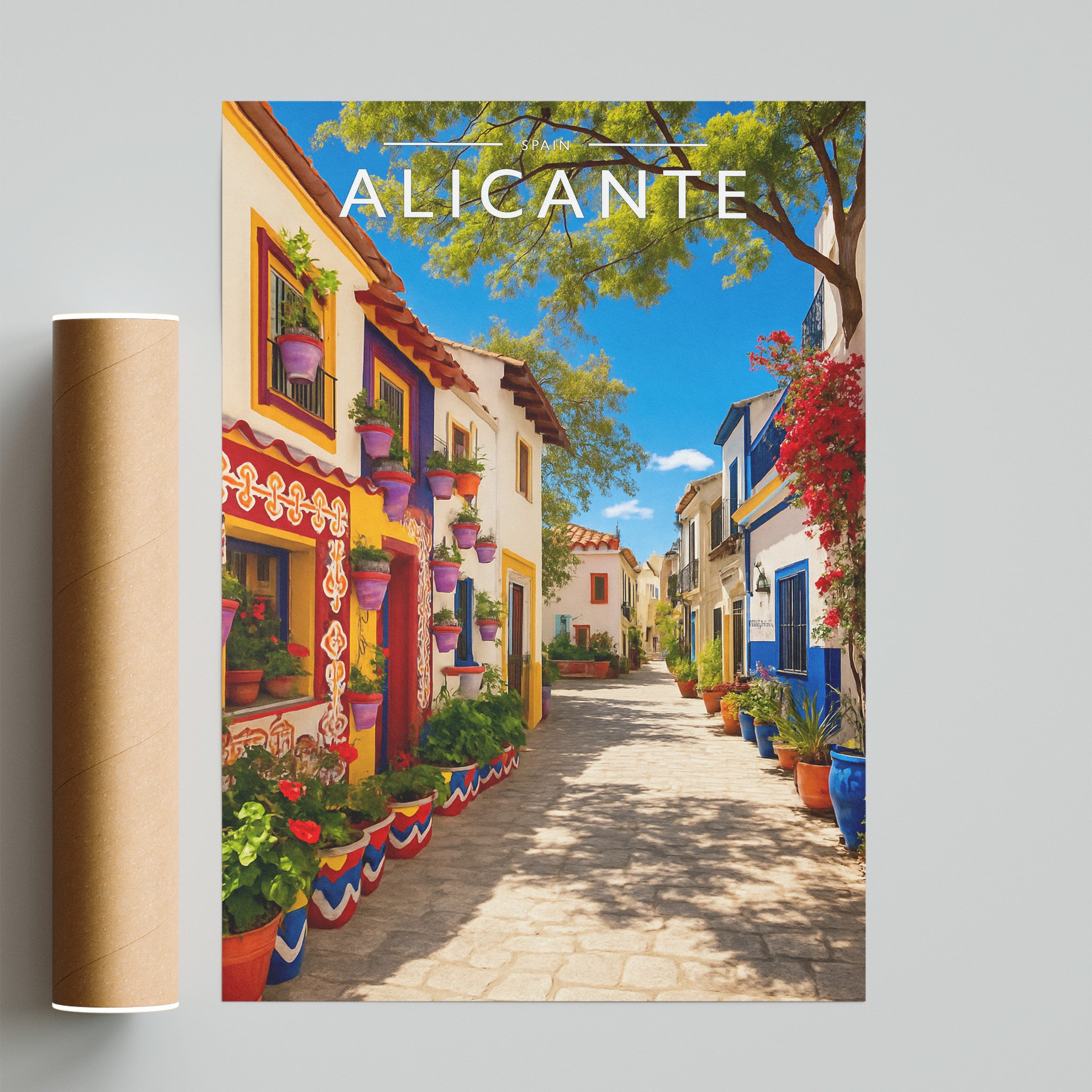 Alicante Travel Poster - fine art print with shipping tube