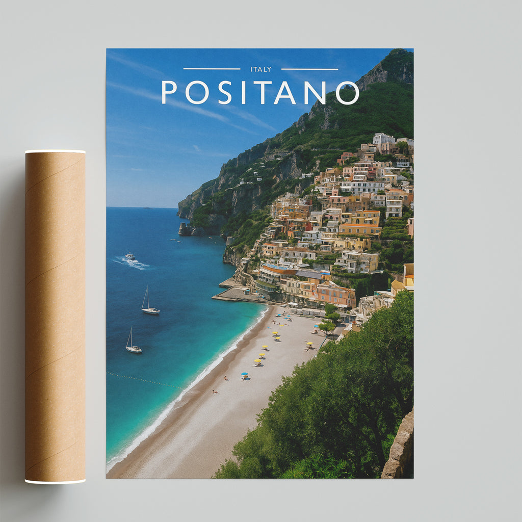 Positano Travel Poster - fine art print with shipping tube