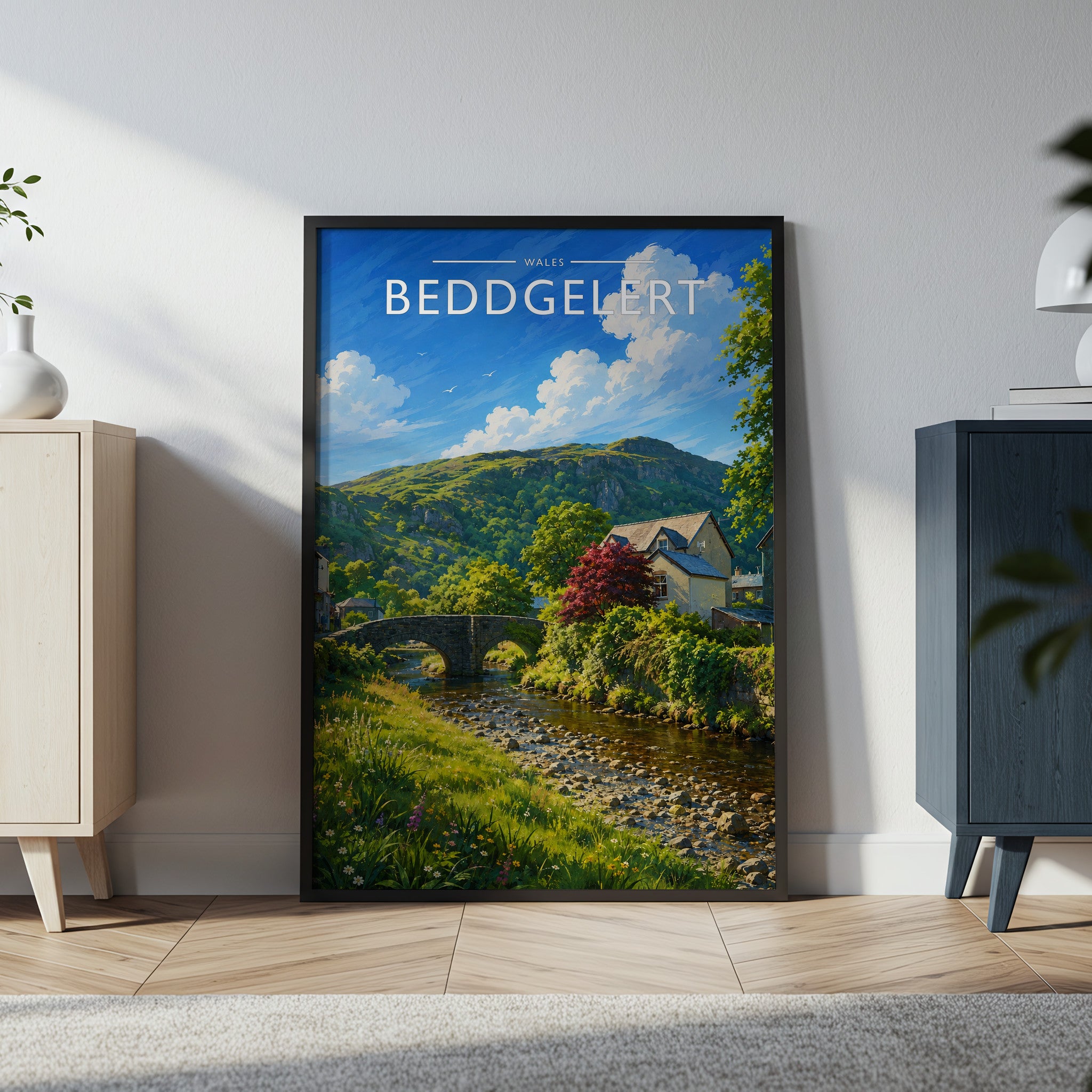 Beddgelert #2 Travel Poster in a black frame