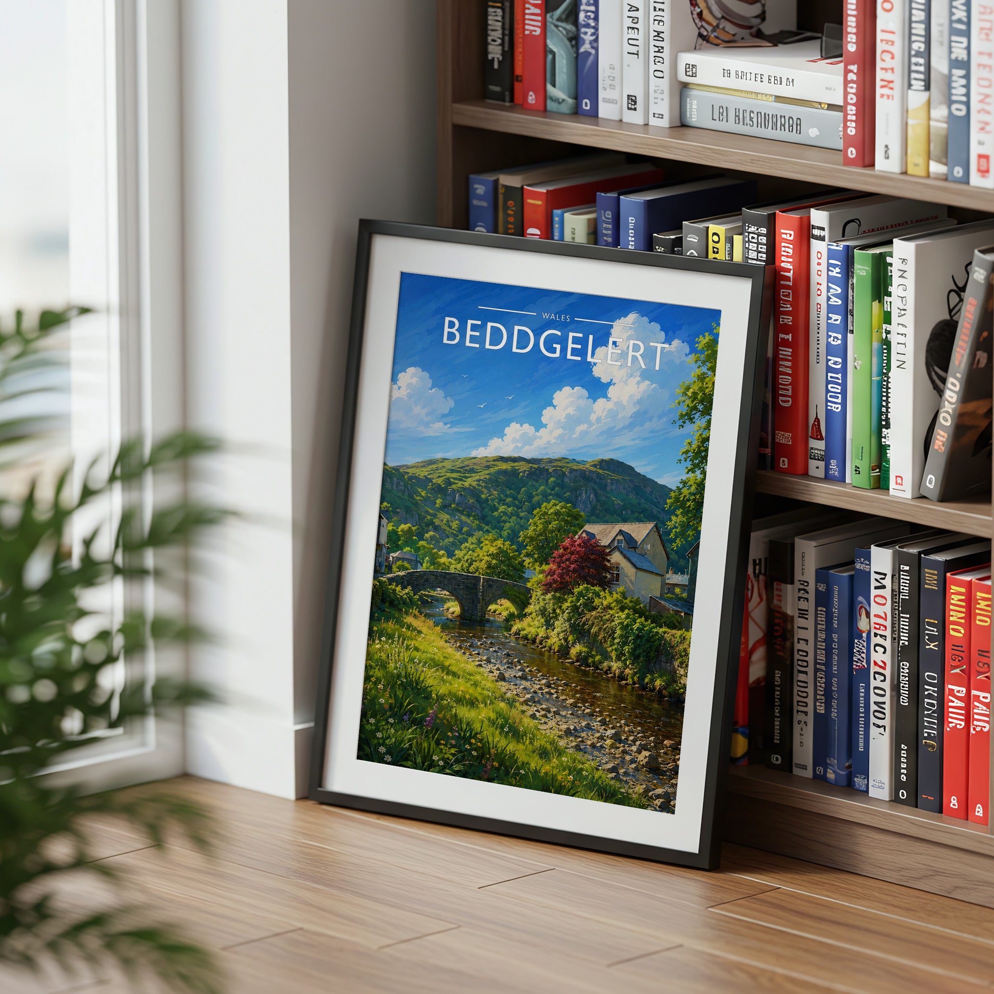 Beddgelert #2 Travel Poster mounted in a black frame