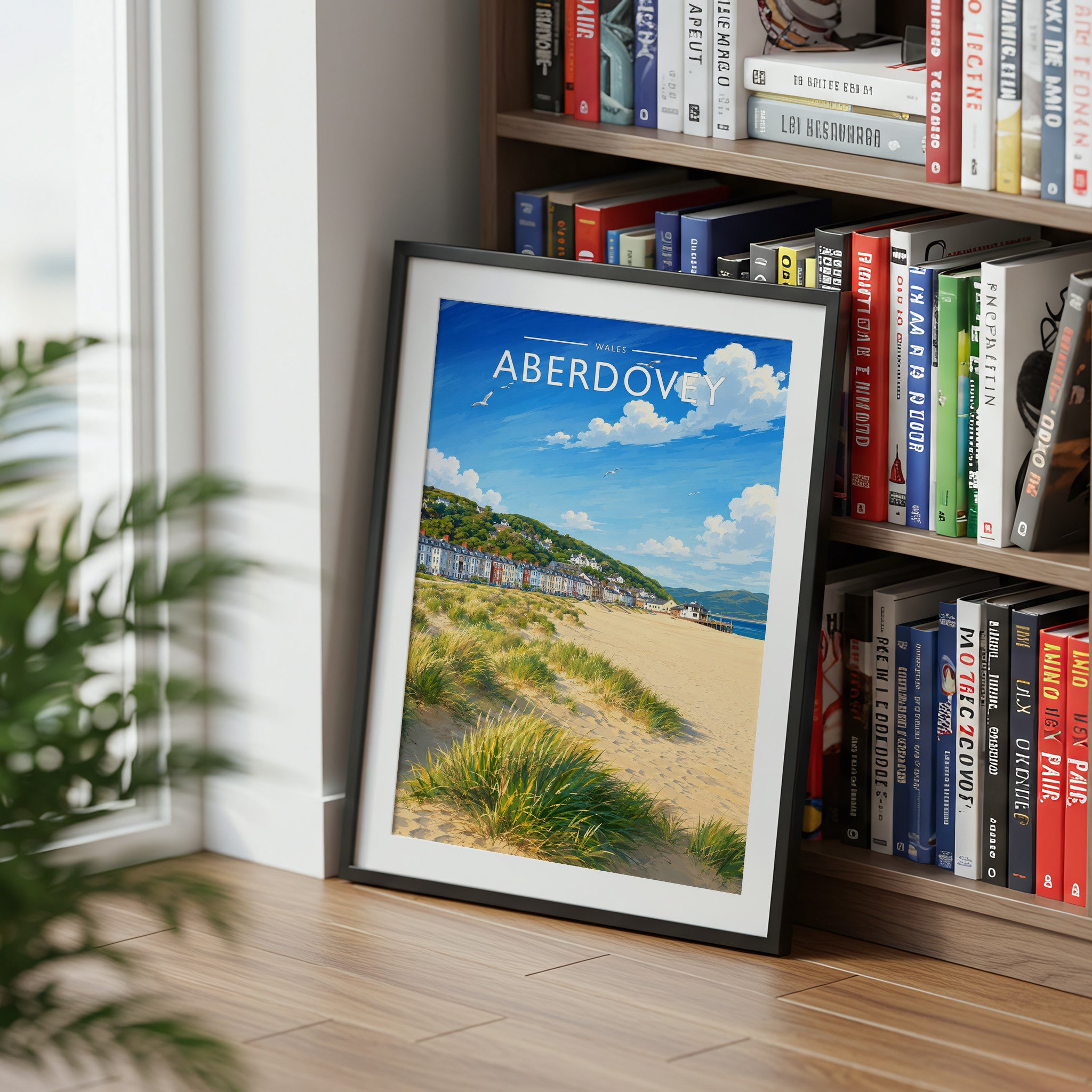 Aberdovey Travel Poster mounted in a black frame