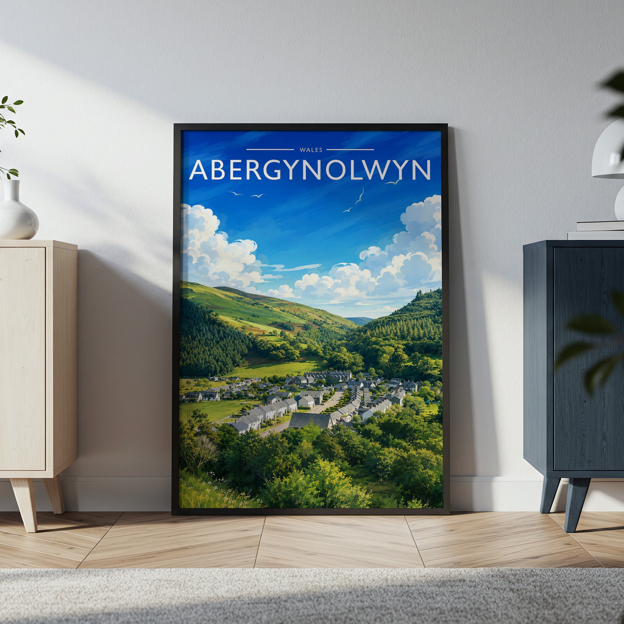 Abergynolwyn #2 Travel Poster in a black frame