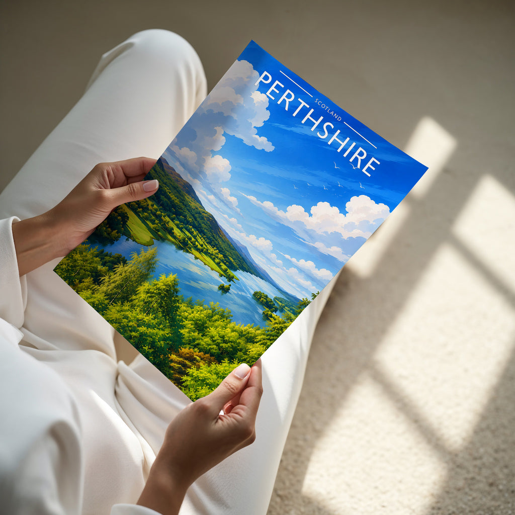 Perthshire #2 Travel Poster - A4 print in hand