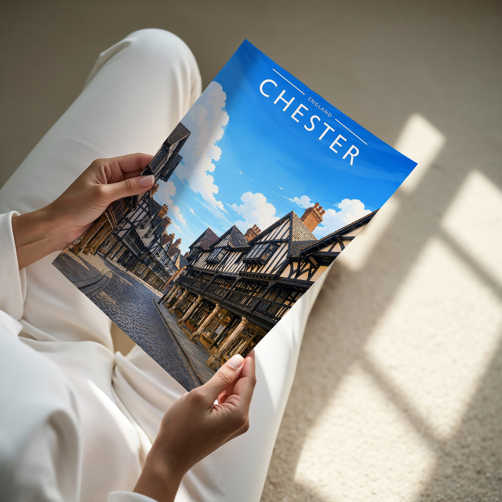 Chester #4 Travel Poster - A4 print in hand