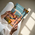 Marrakech Travel Poster - A4 print held in hand