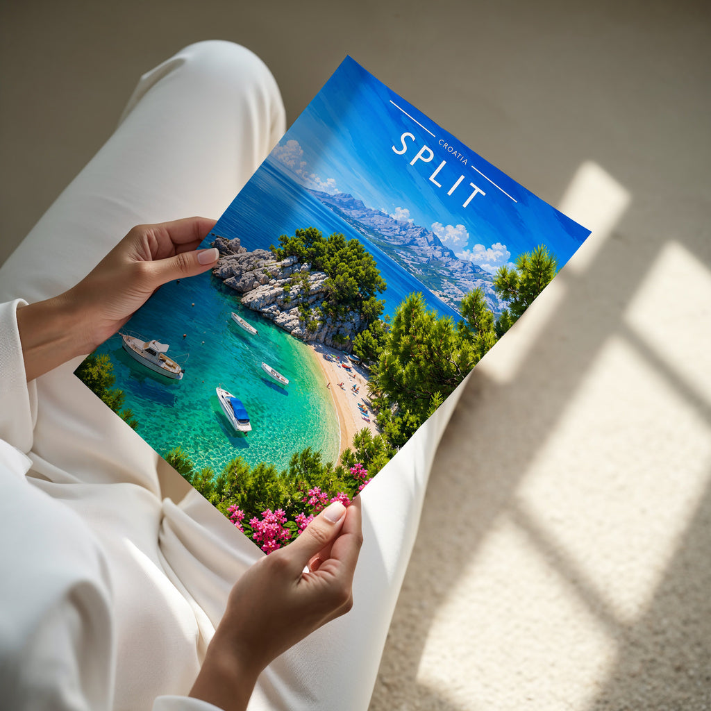 Split #2 Travel Poster - A4 print in hand
