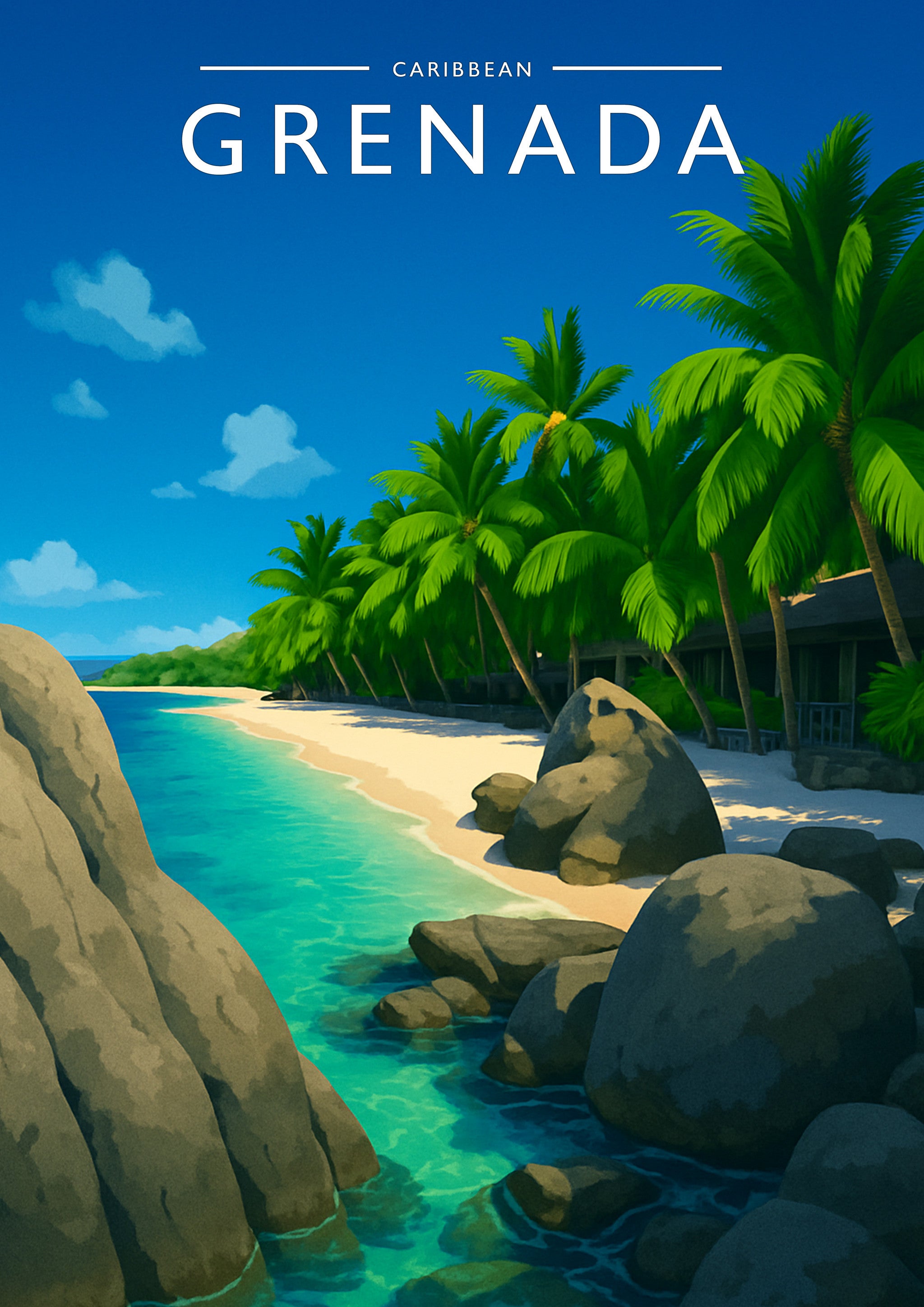 Grenada Travel Poster - A4 travel poster print