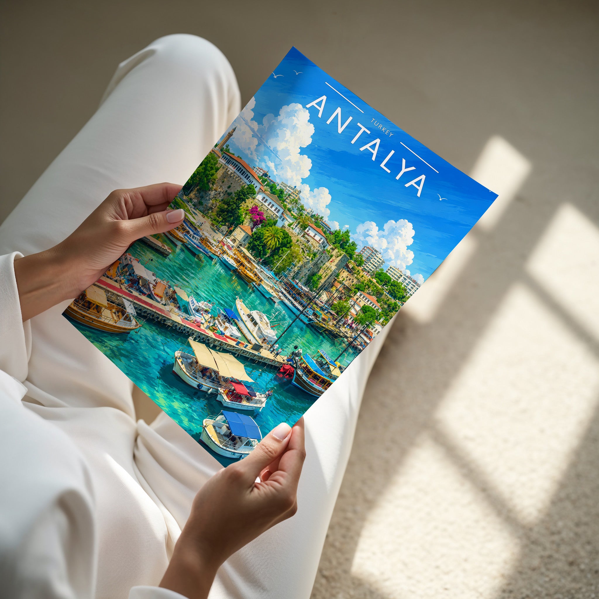 Antalya #2 Travel Poster - A4 print in hand