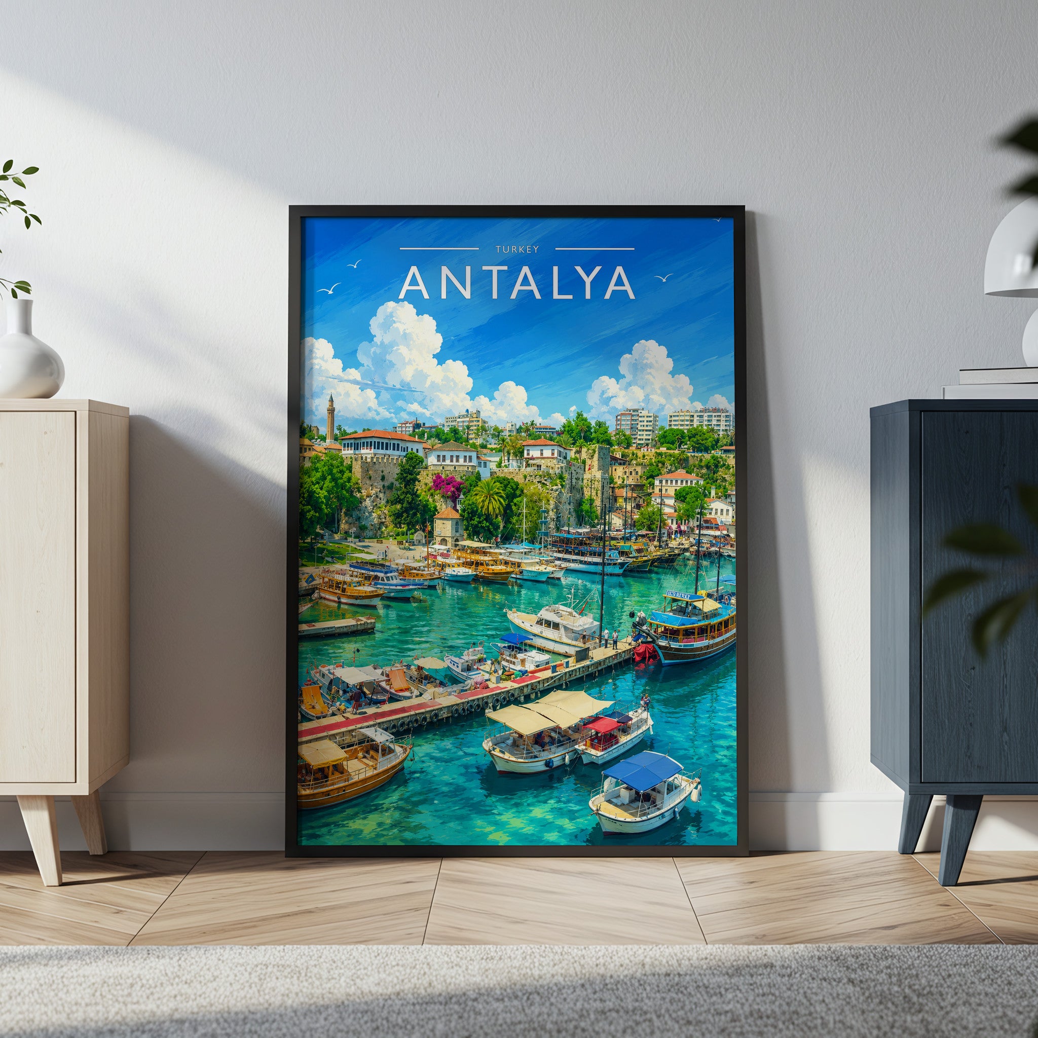 Antalya #2 Travel Poster in a black frame