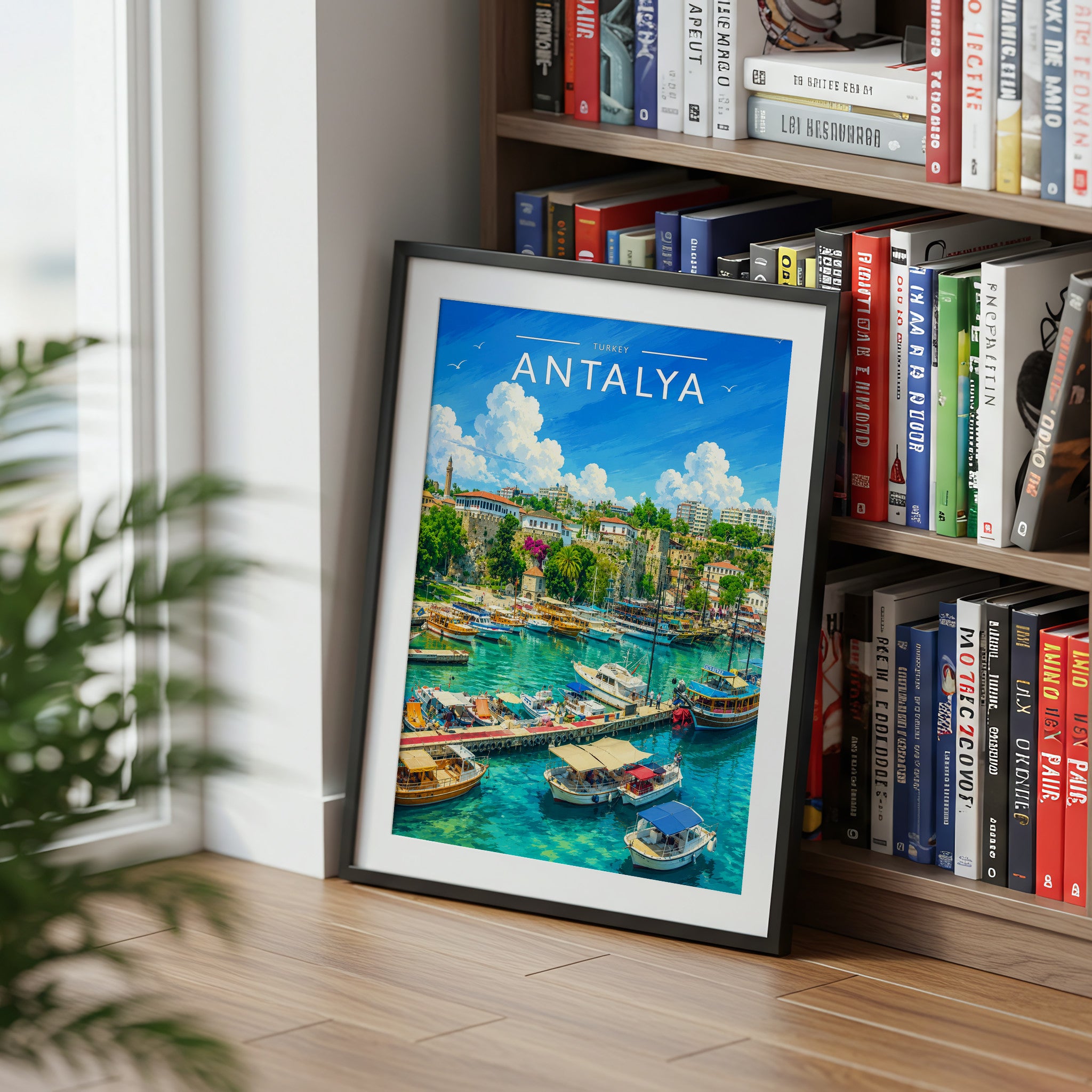 Antalya #2 Travel Poster mounted in a black frame
