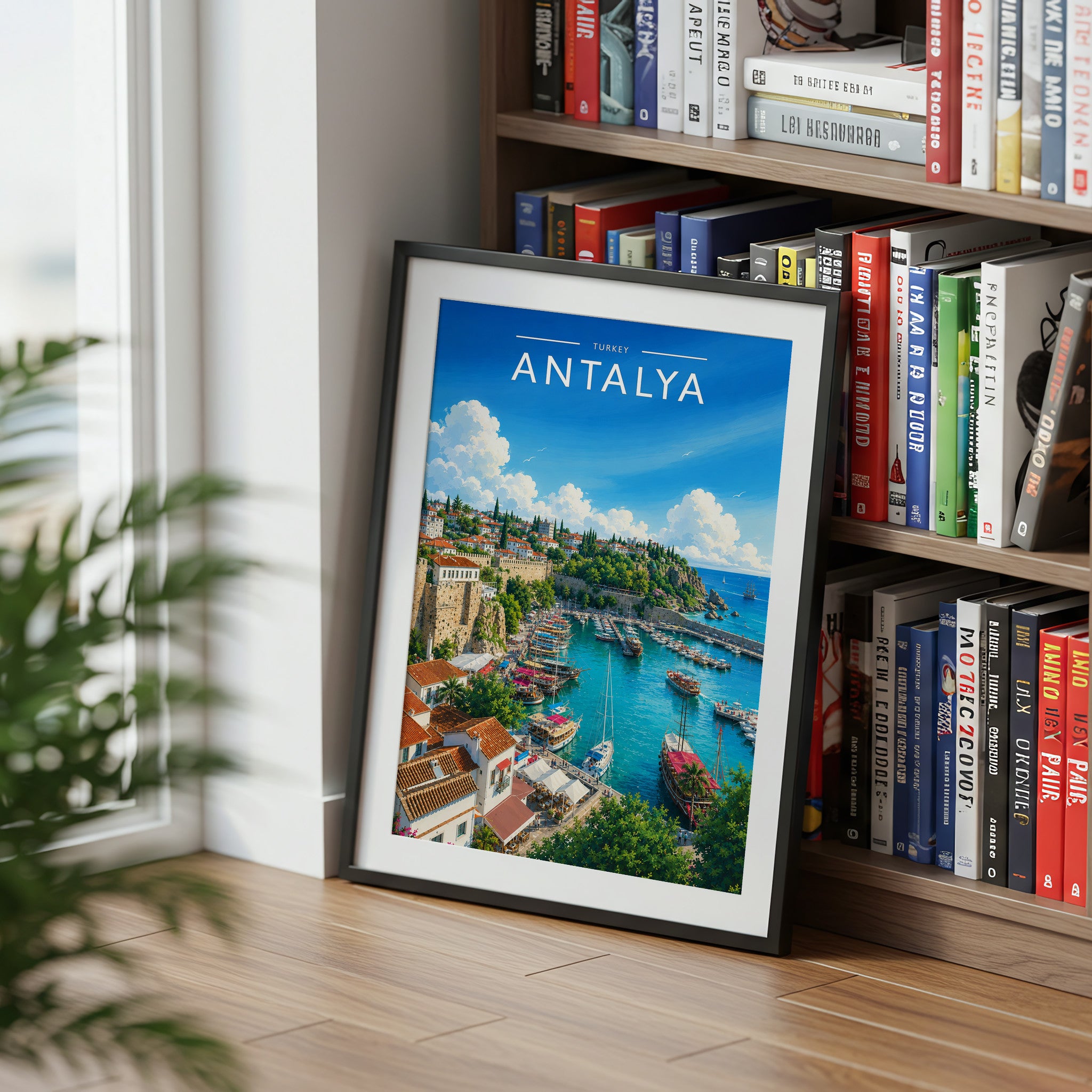 Antalya #3 Travel Poster mounted in a black frame