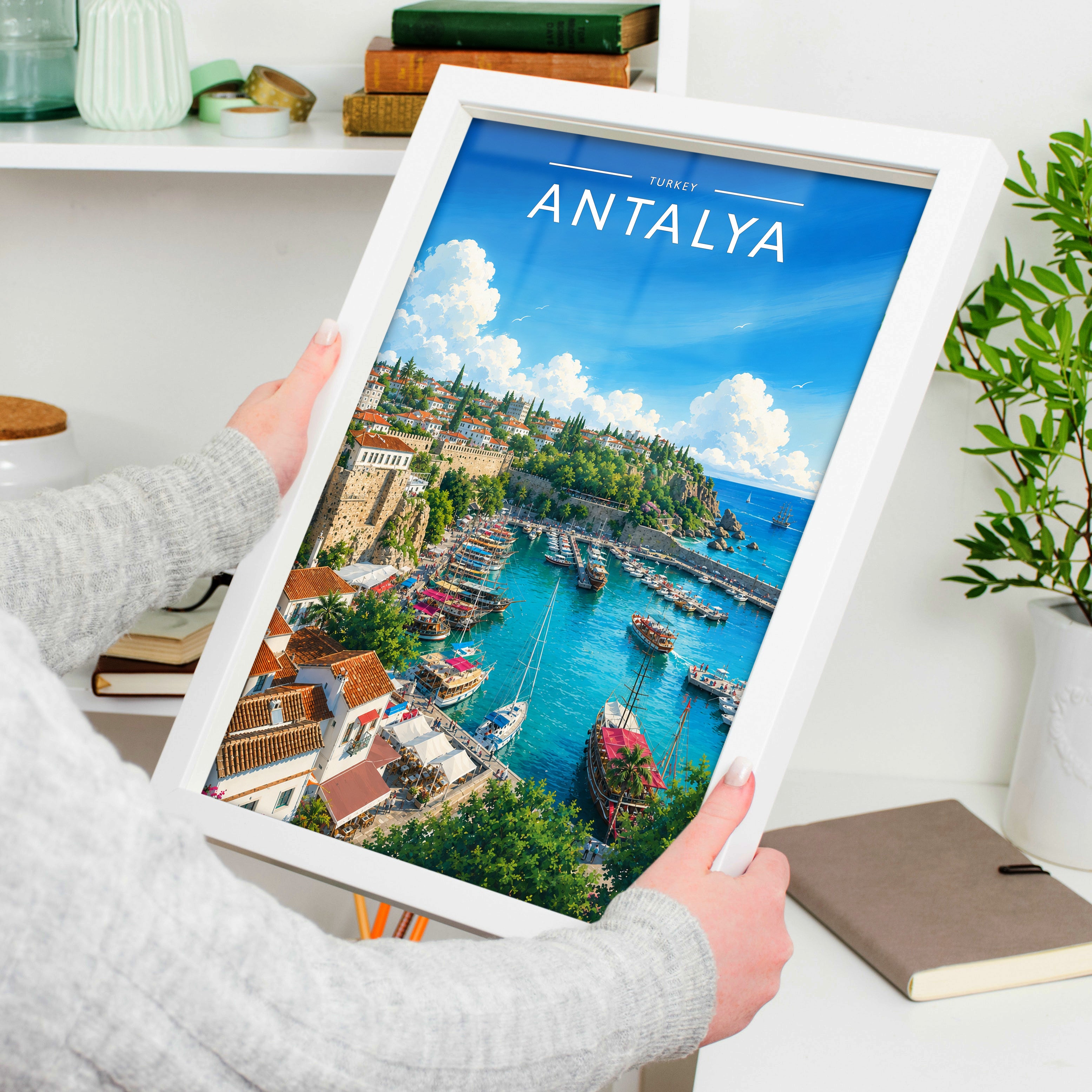 Antalya #3 Travel Poster held in a white frame