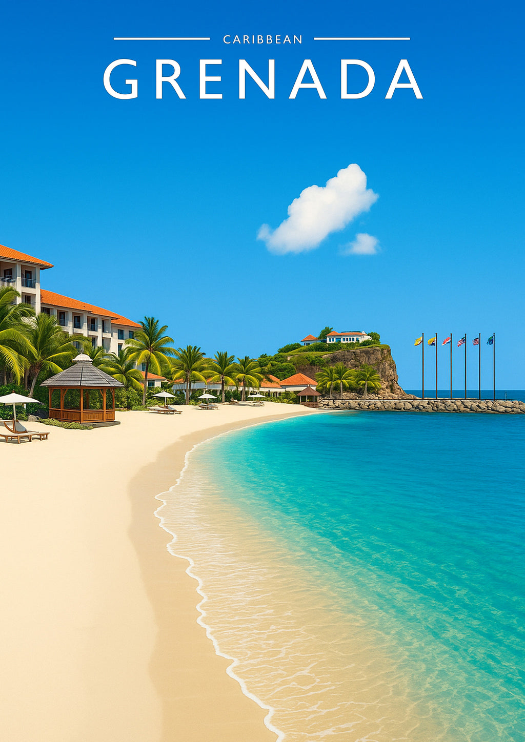 Grenada #2 Travel Poster - A4 travel poster print