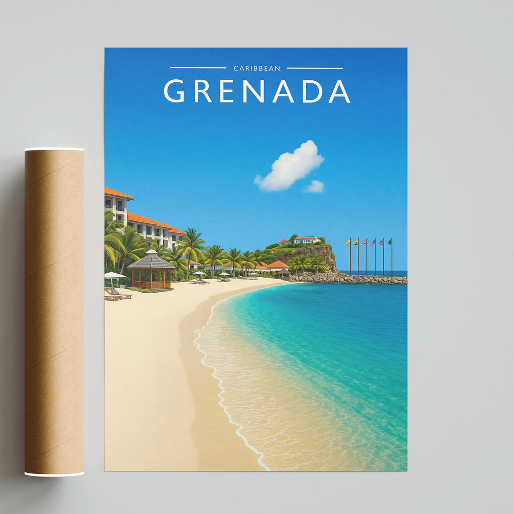 Grenada #2 Travel Poster - fine art print with shipping tube