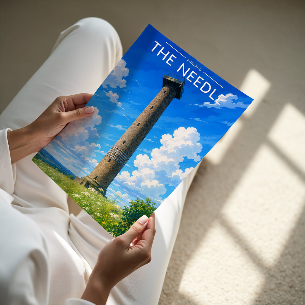 The Needle Travel Poster - A4 print in hand