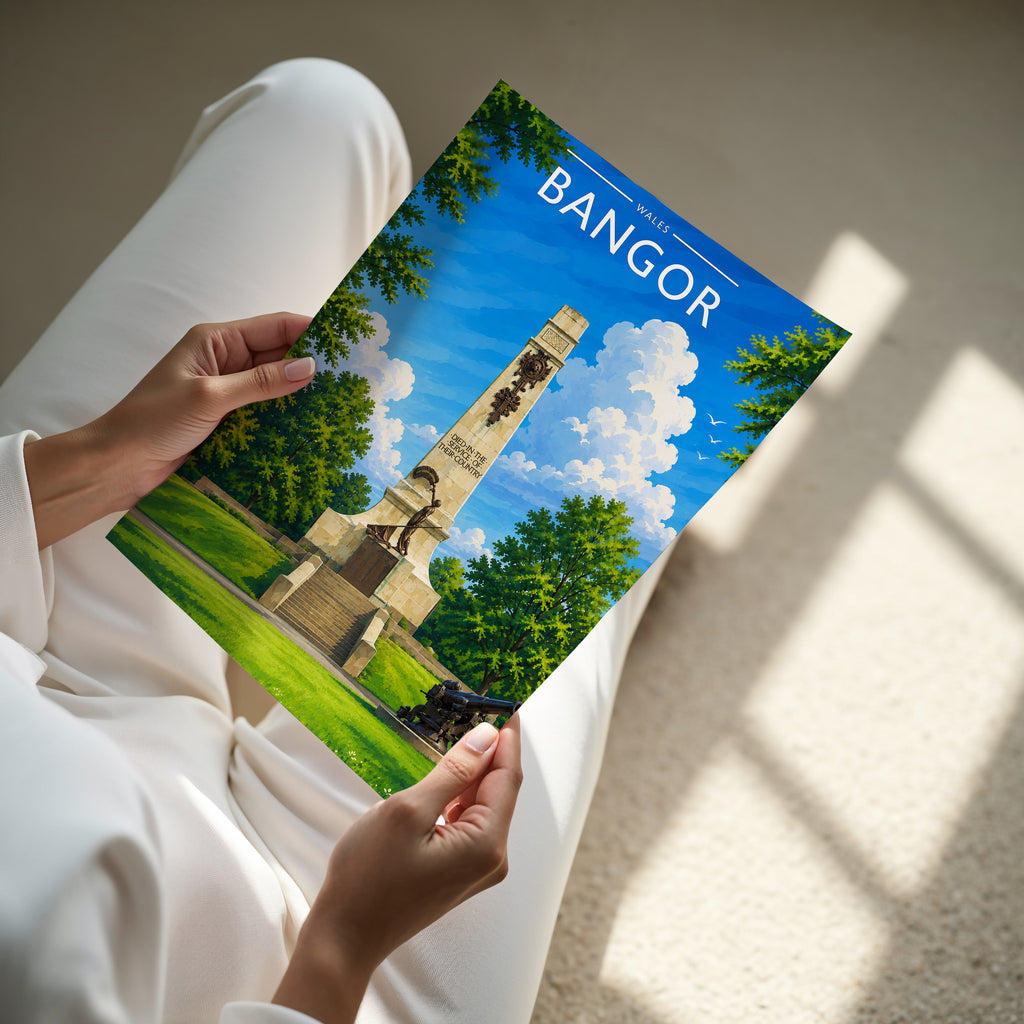 Bangor #2 Travel Poster - A4 print in hand