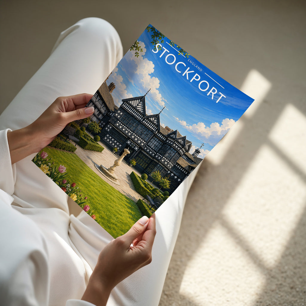 Stockport #2 Travel Poster - A4 print in hand