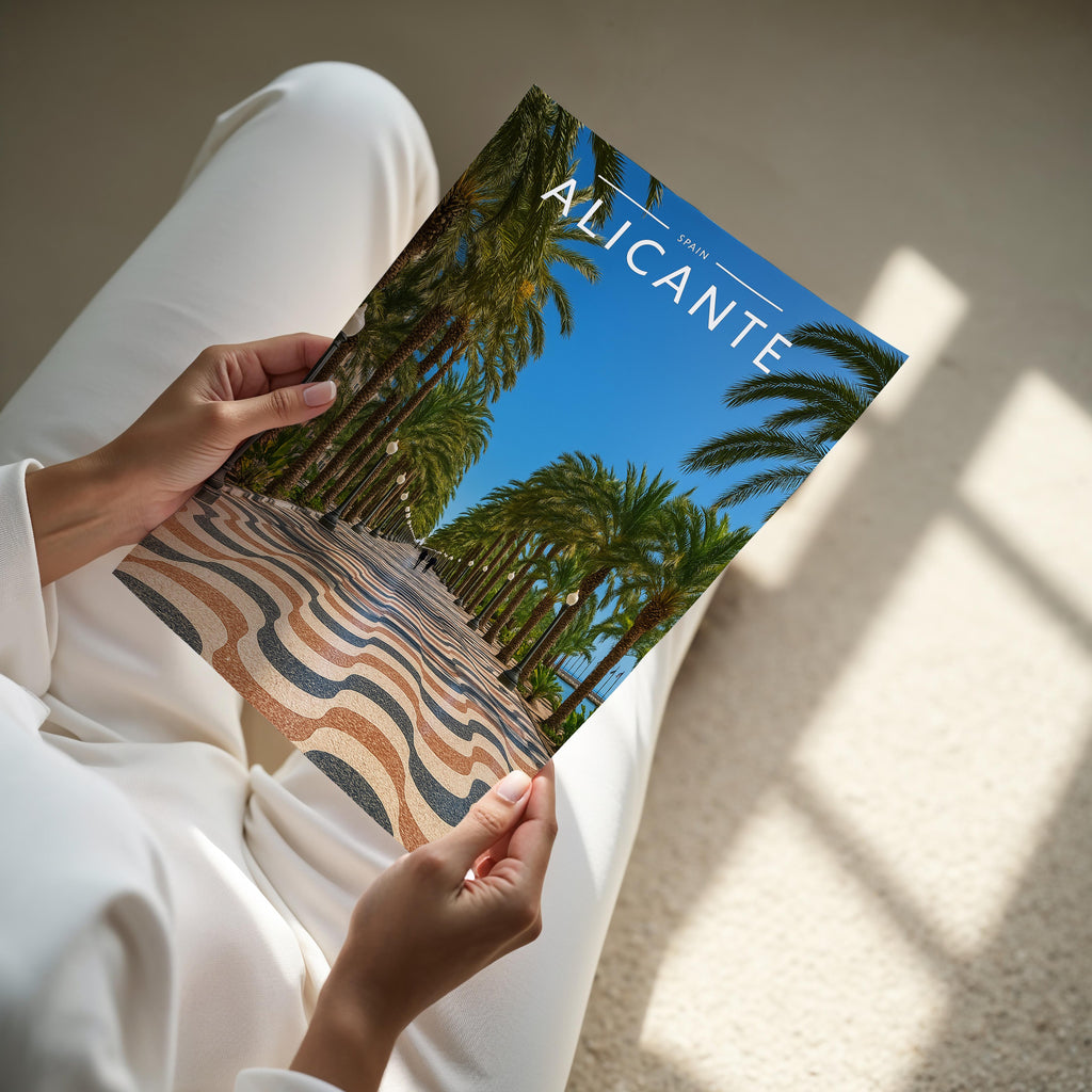 Alicante #2 Travel Poster - A4 print held in hand