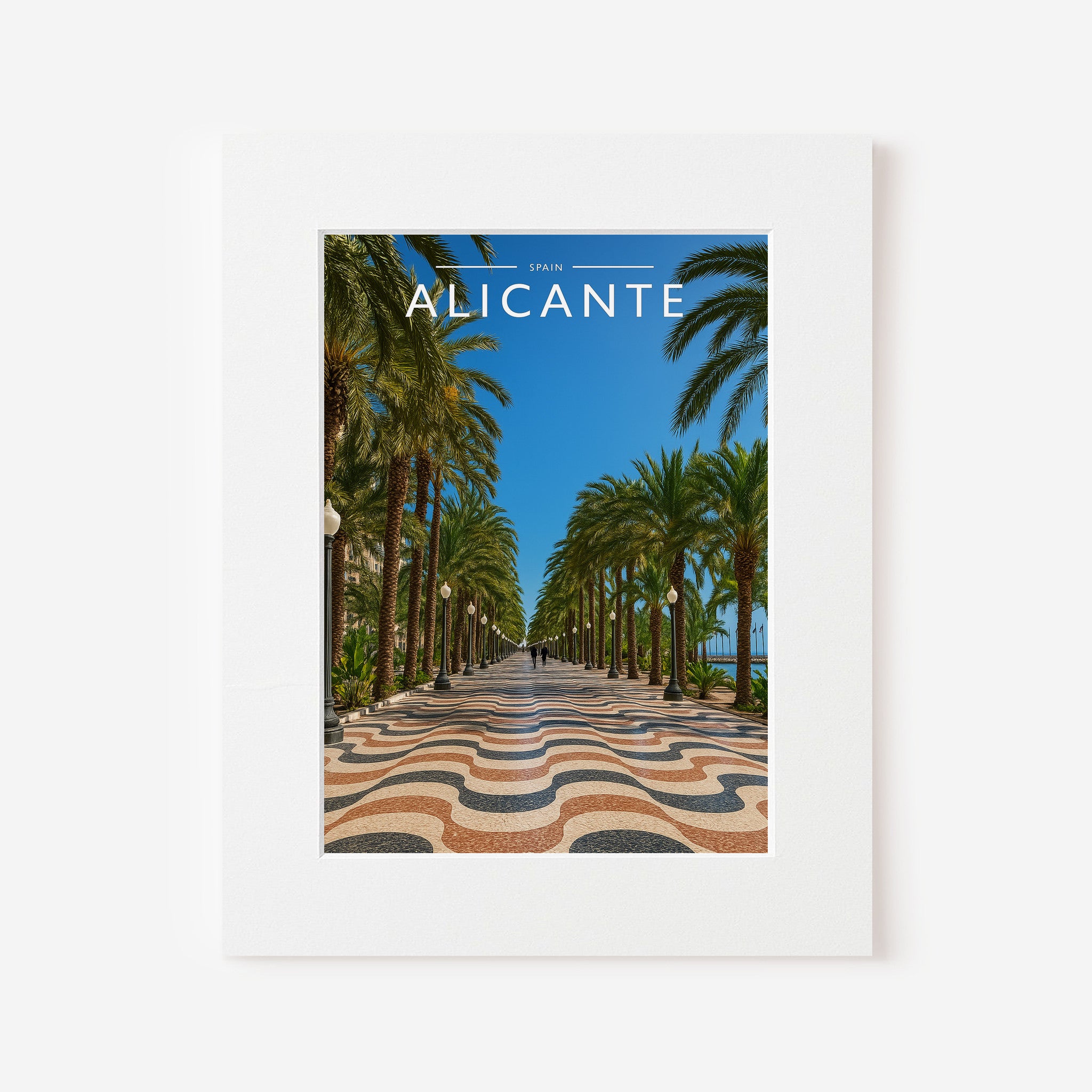 Alicante #2 Travel Poster in a white mount
