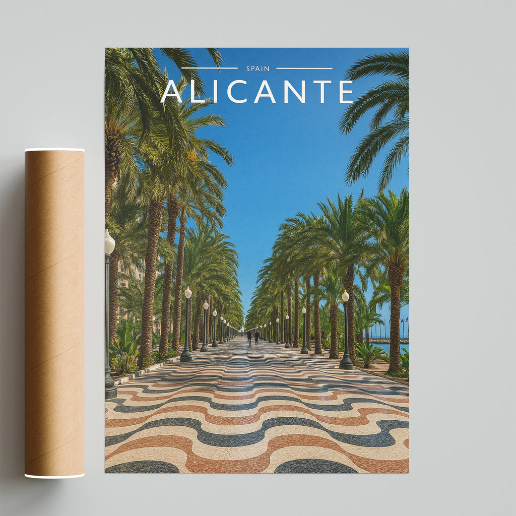Alicante #2 Travel Poster - fine art print with shipping tube