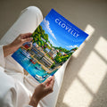 Clovelly Travel Poster - A4 print held in hand
