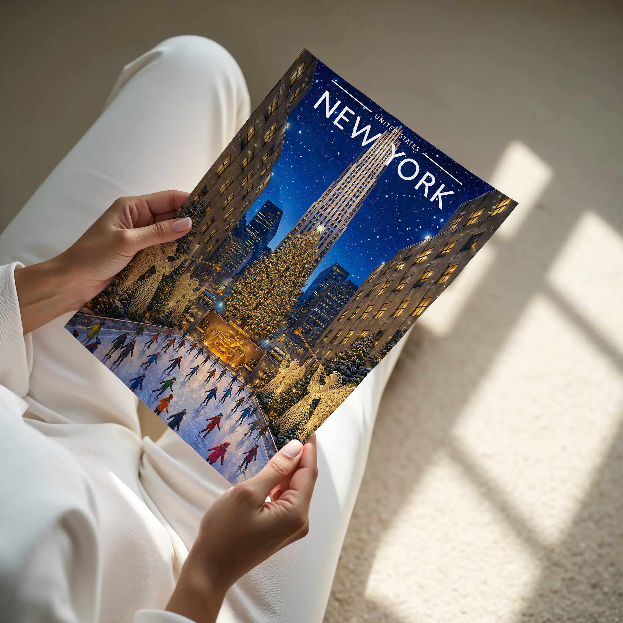 New York #10 Travel Poster - A4 print in hand