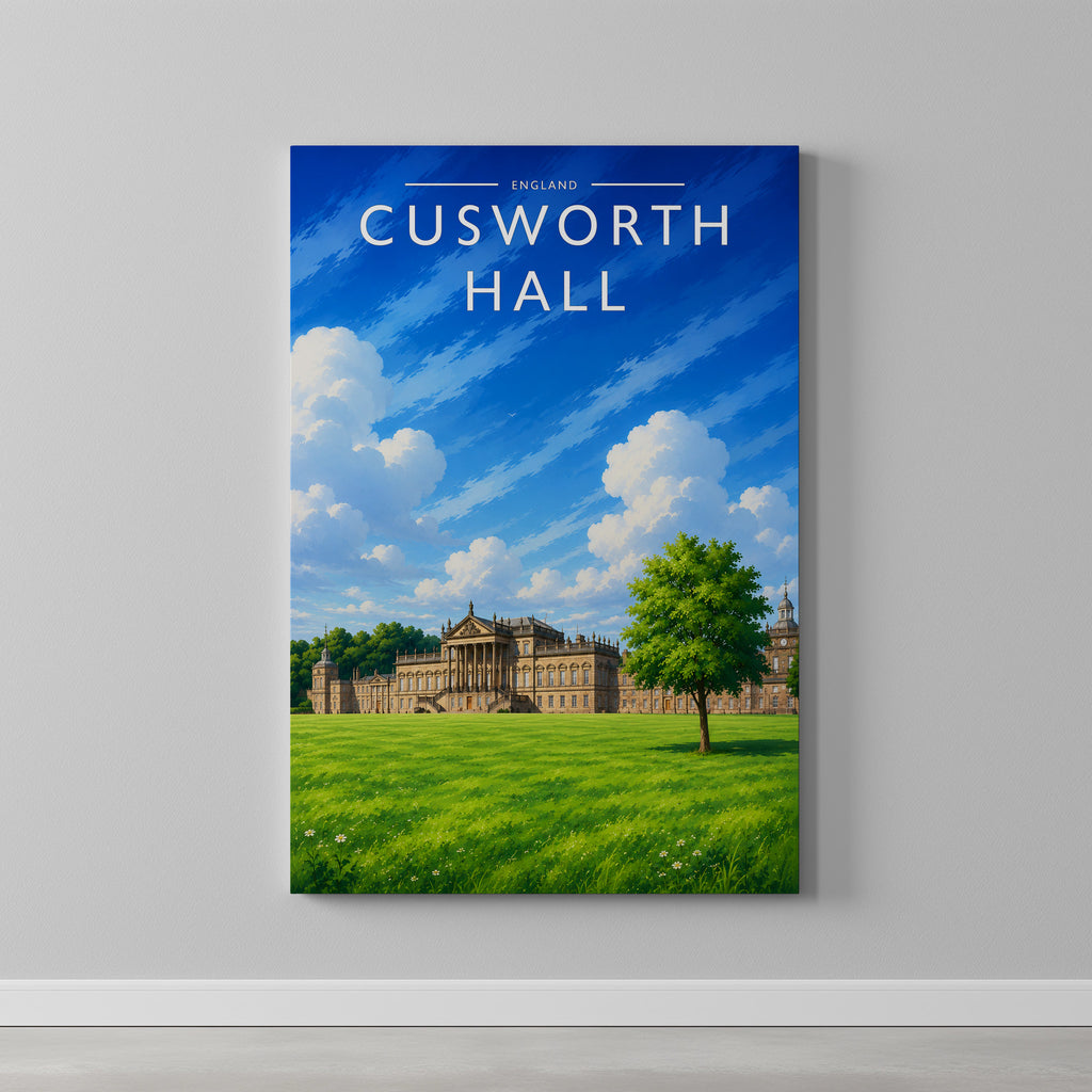 Cusworth Hall #2 Travel Poster as a gallery-wrapped canvas on a plain wall