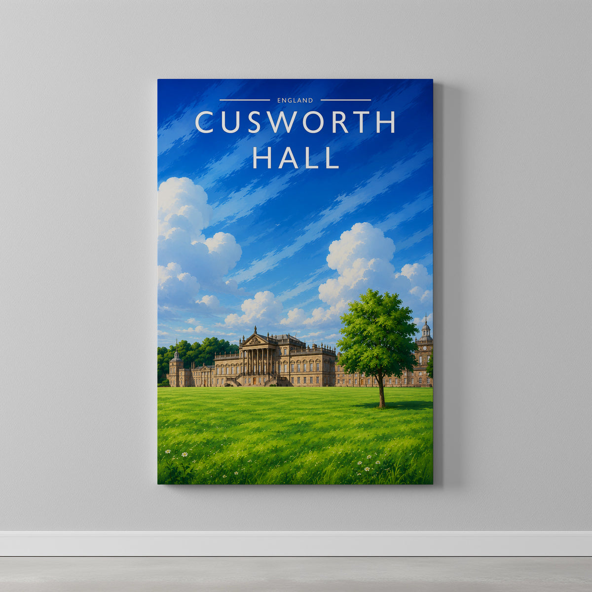 Cusworth Hall #2 Travel Poster as a gallery-wrapped canvas on a plain wall